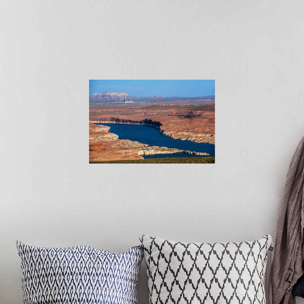 A bohemian room featuring View of Colorado River with Project-Navajo Generating Station in the background in Page, Arizona.