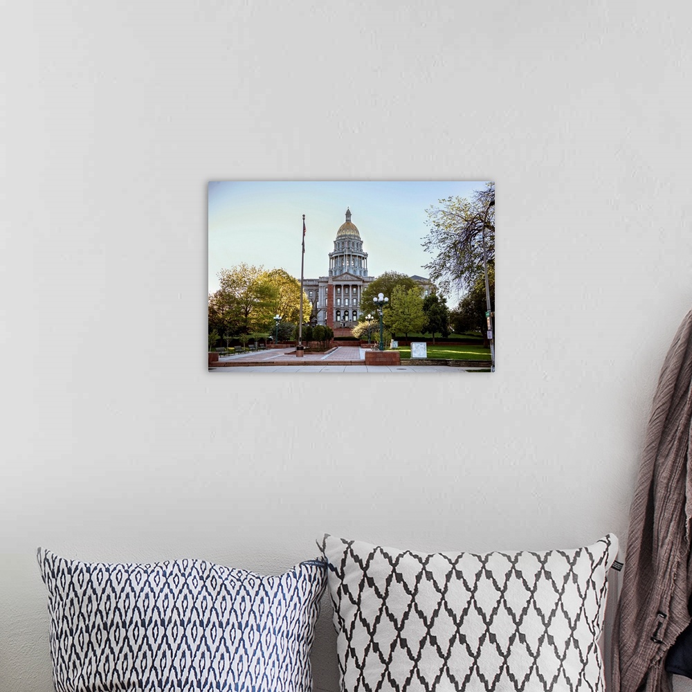 A bohemian room featuring Photo of Colorado State Capitol building in Denver, Colorado.
