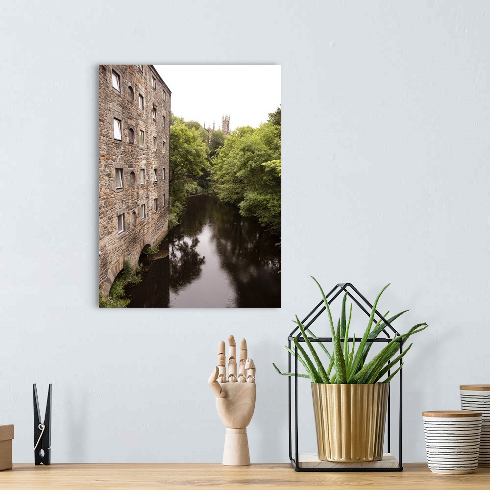 A bohemian room featuring Photograph of the picturesque area in Dean Village on the Water of Leith in Edinburgh, Scotland, UK