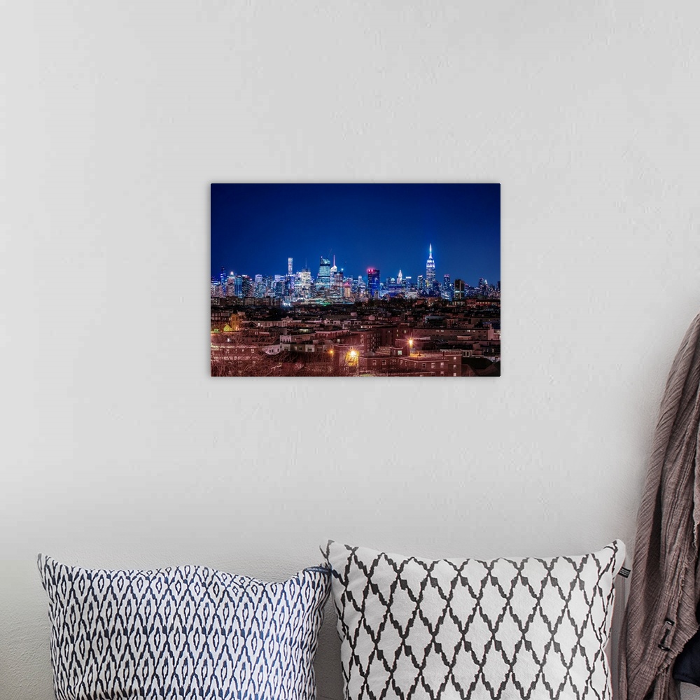 A bohemian room featuring View of downtown New York from the west side over the Hudson River.