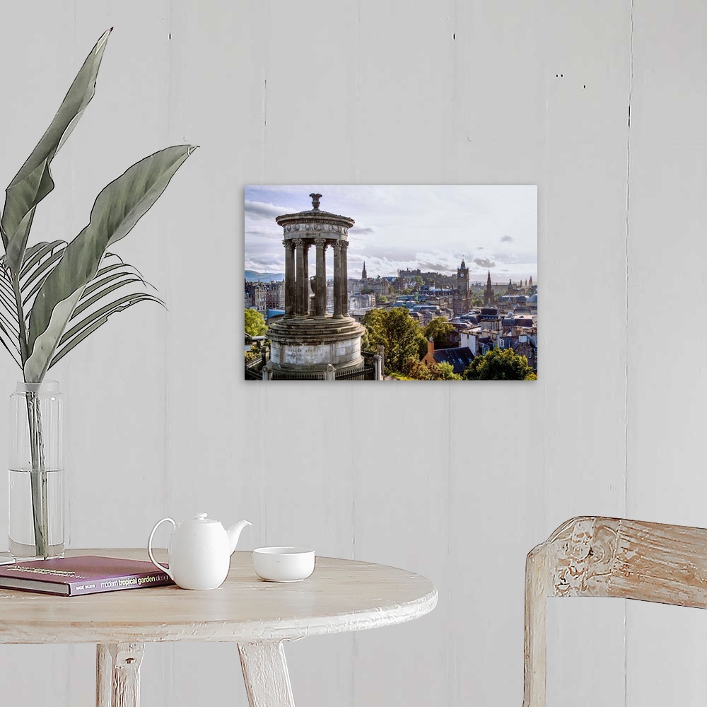 A farmhouse room featuring Photograph of the Dugald Stewart Monument, a memorial to the Scottish philosopher Dugald Stewart,...