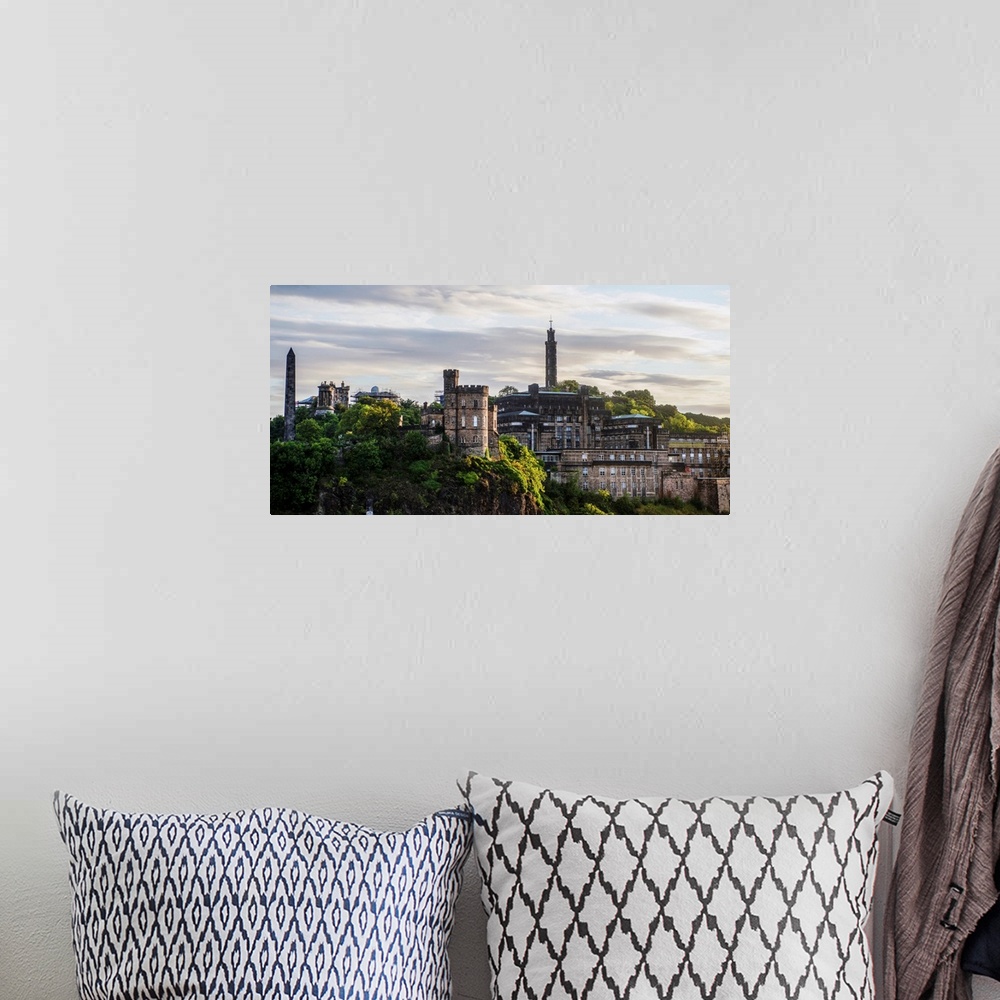 A bohemian room featuring Photograph of Edinburgh Castle at sunset, Edinburgh, Scotland, UK