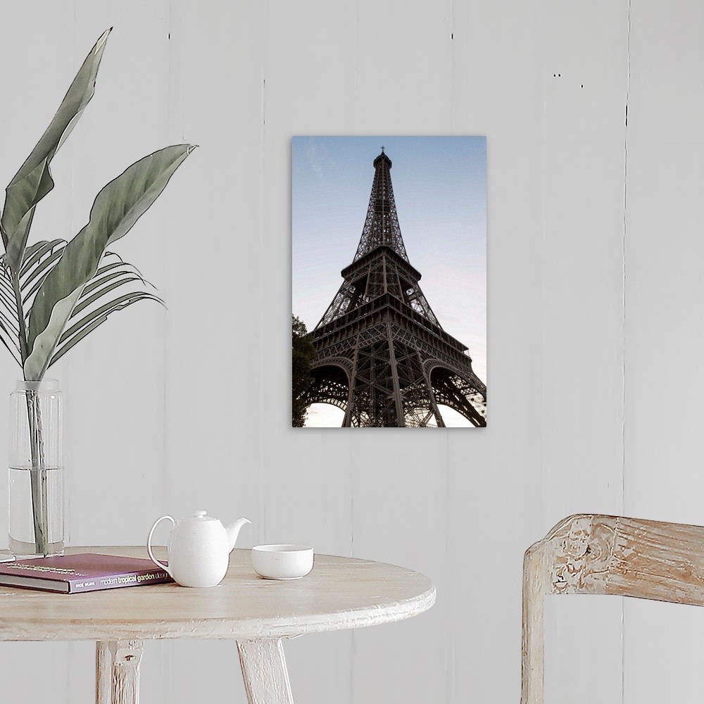 A farmhouse room featuring Photograph looking up at the Eiffel Tower, Paris