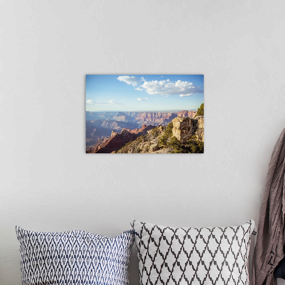 A bohemian room featuring Elevated view of canyon near Desert View Watchtower in Grand Canyon National Park, Arizona.