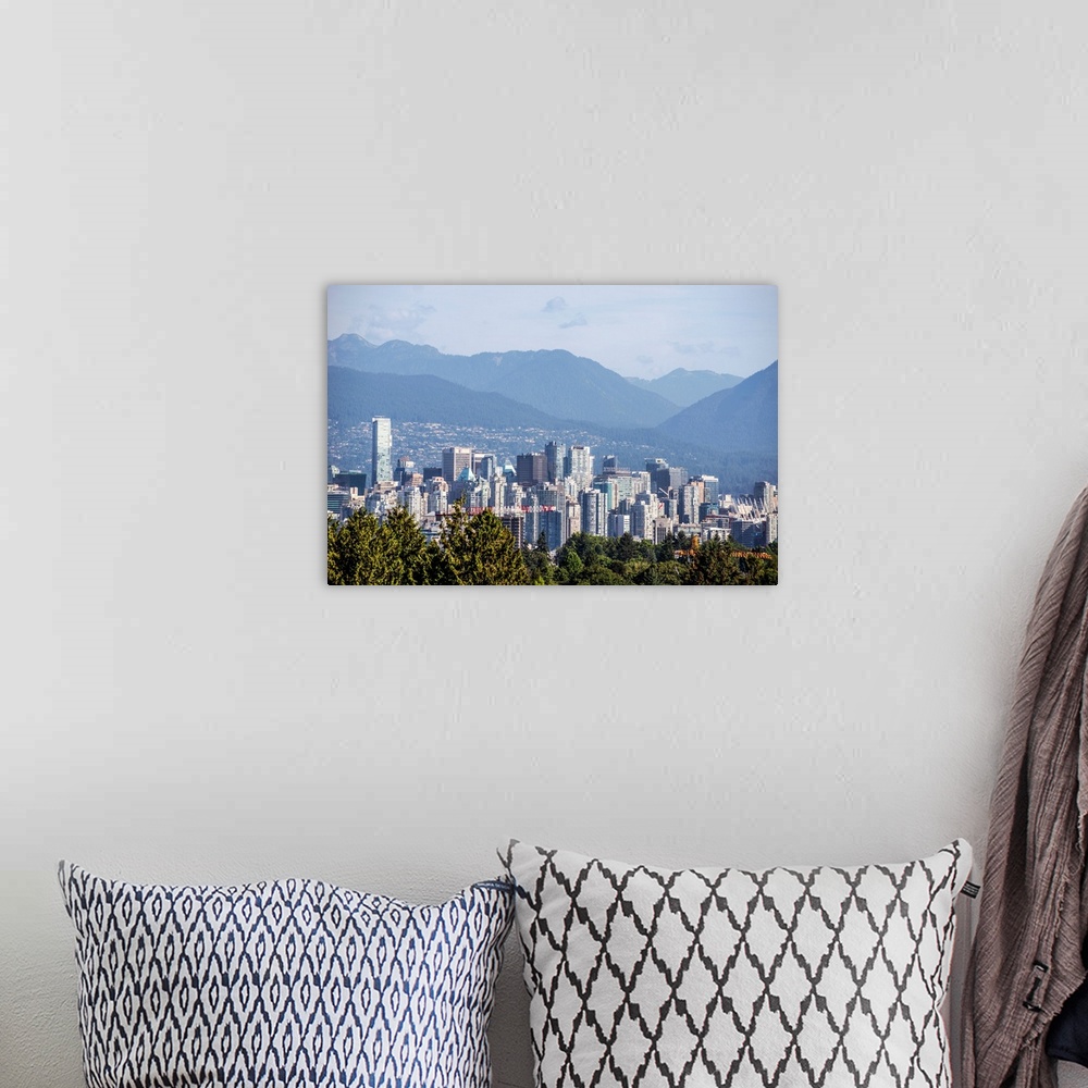 A bohemian room featuring Elevated view of downtown Vancouver in British Columbia, Canada.