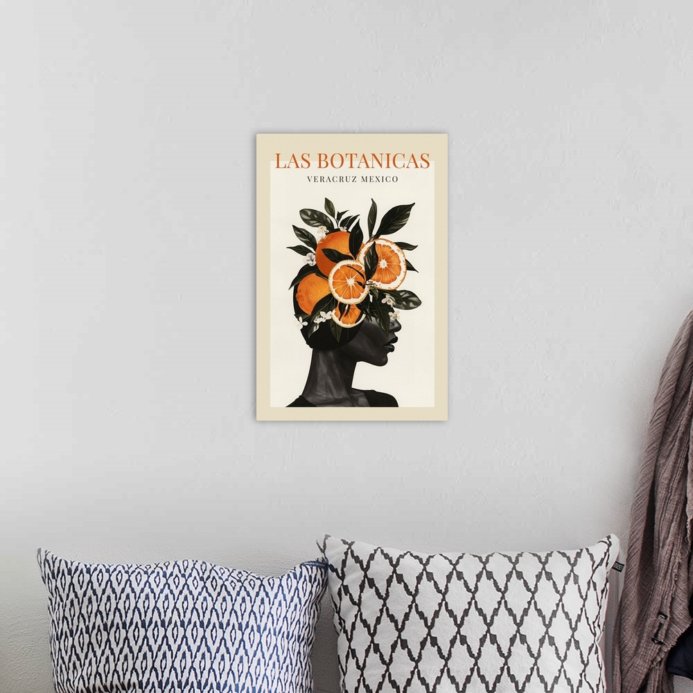 A bohemian room featuring Exhibition Poster - Botanical Exhibit Mexico