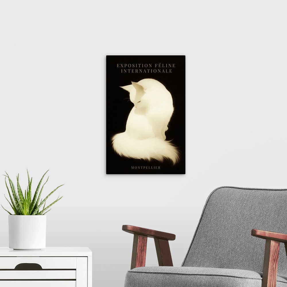 A modern room featuring Exhibition Poster - Cat Show
