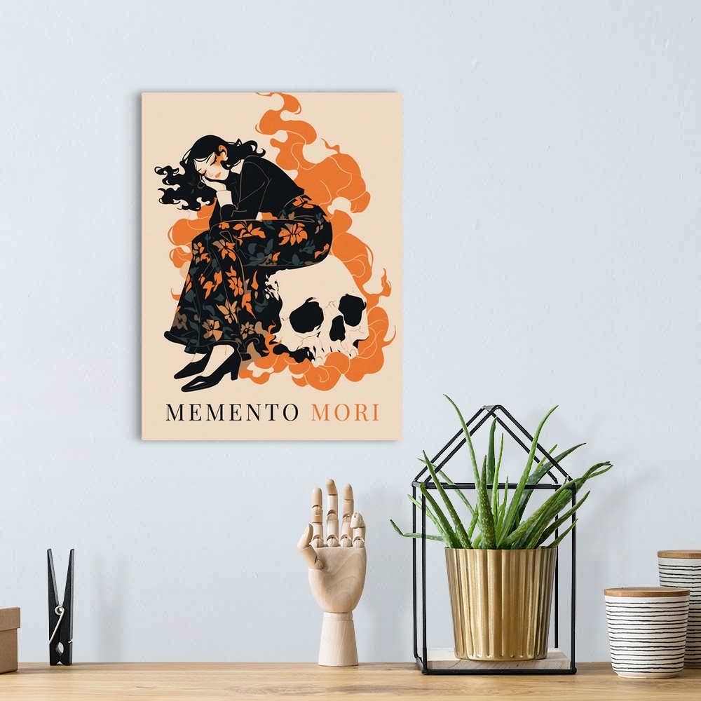 A bohemian room featuring Exhibition Poster - Memento Mori