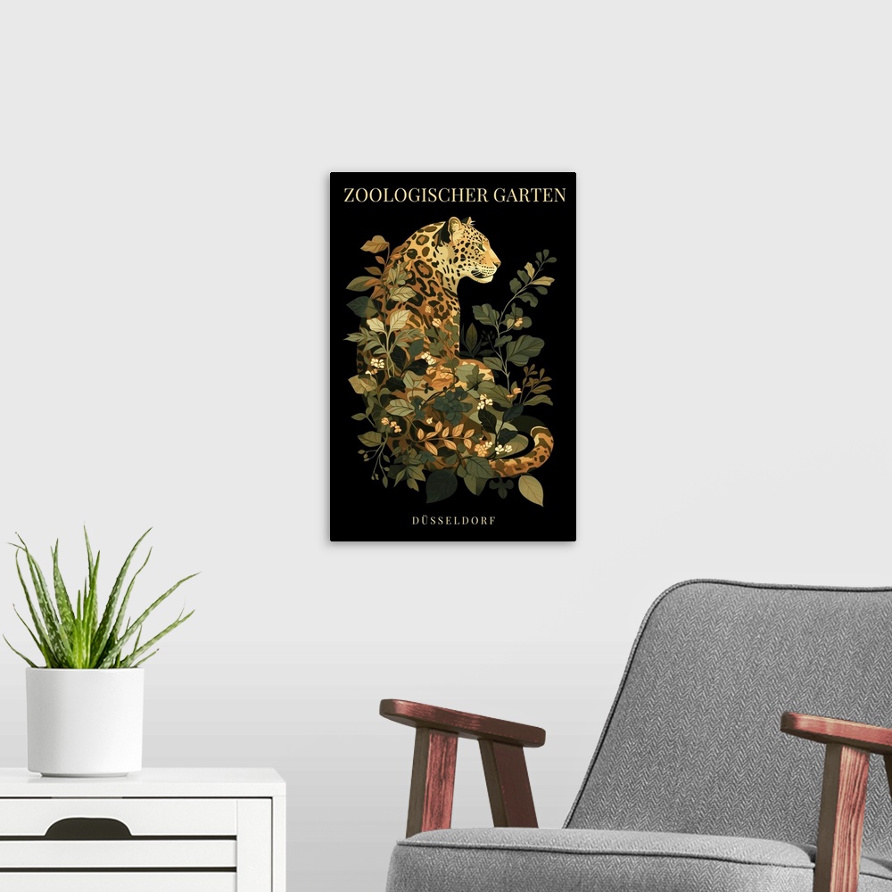 A modern room featuring Exhibition Poster - Zoological Garden German