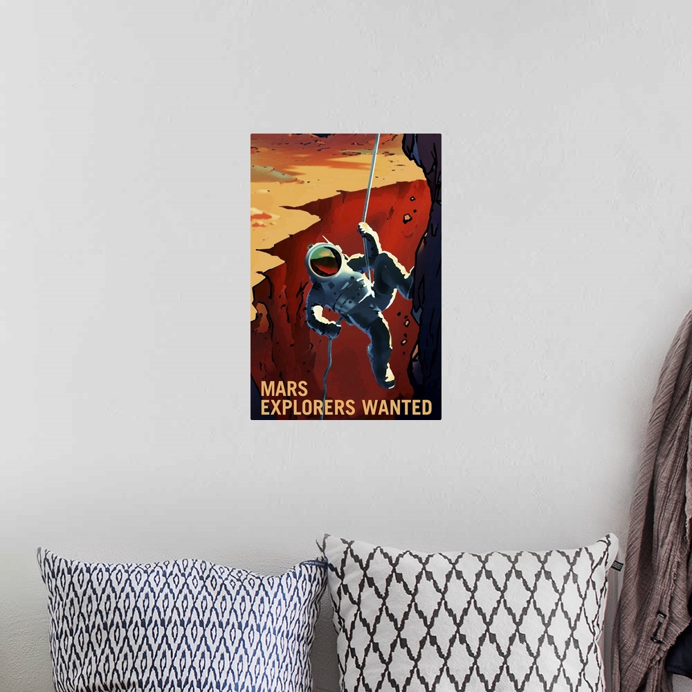 A bohemian room featuring Hike the solar system's largest canyon, Valles Marineris on Mars, where you can catch blue sunset...
