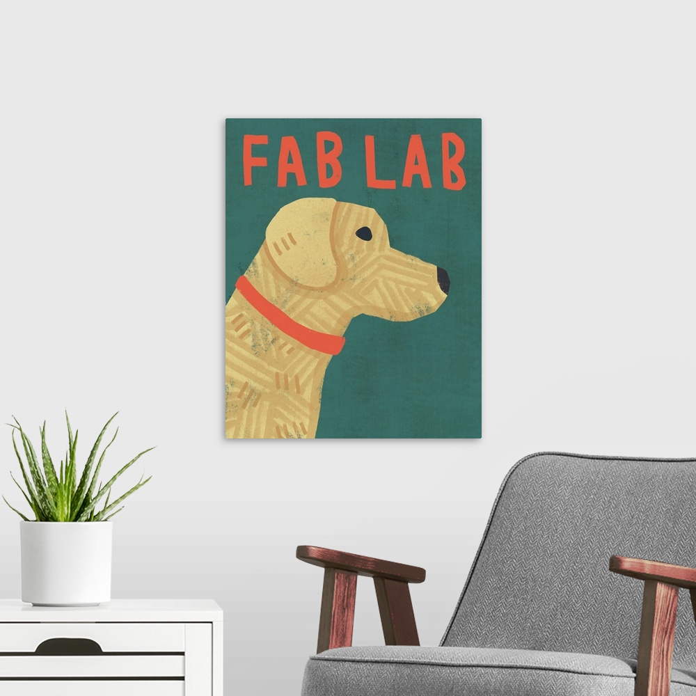 A modern room featuring Fab Lab