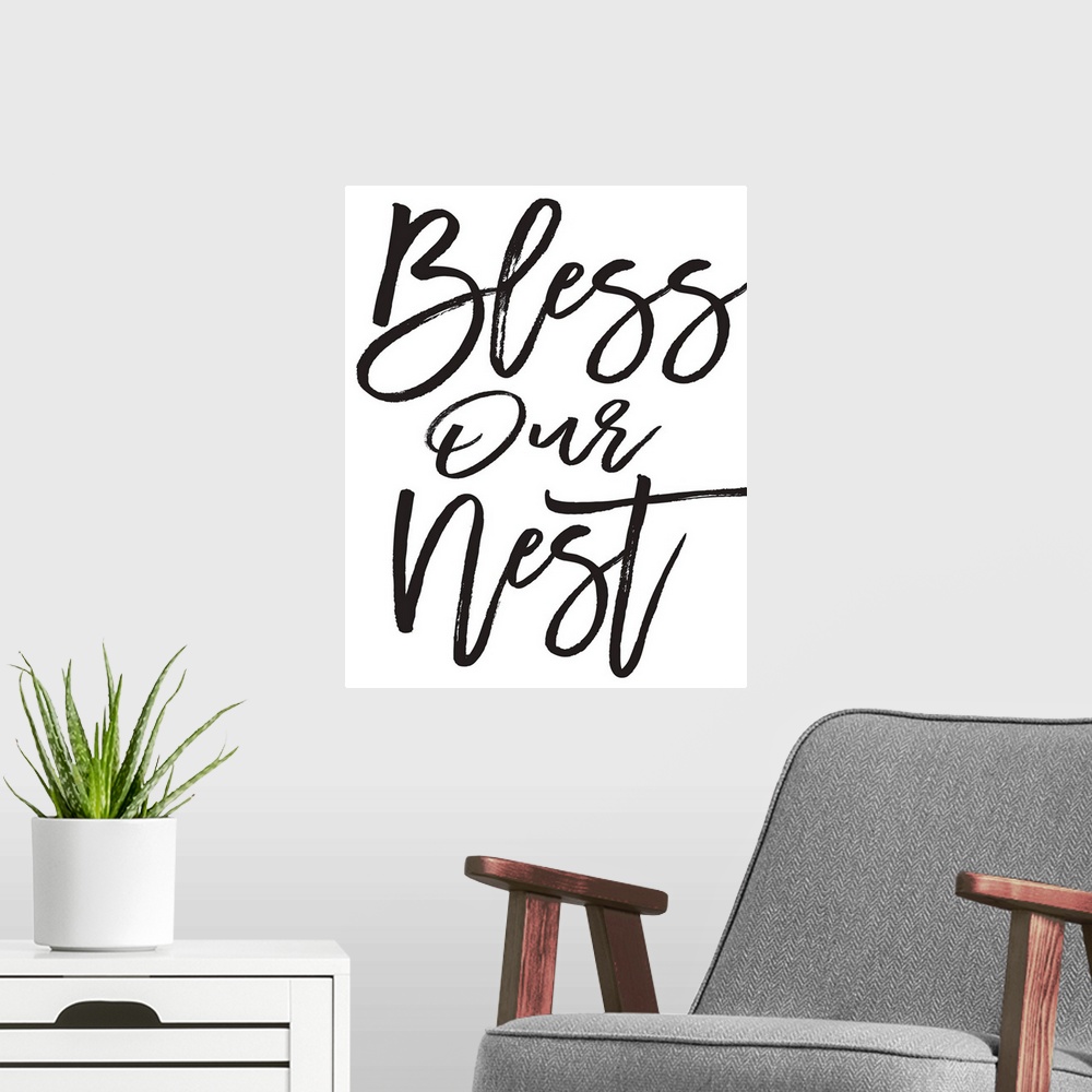 A modern room featuring Family Quotes - Bless Our Nest