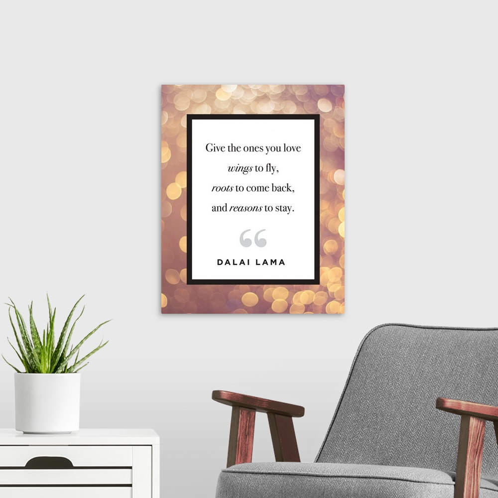 A modern room featuring Family Quotes - Dalai Lama Lights