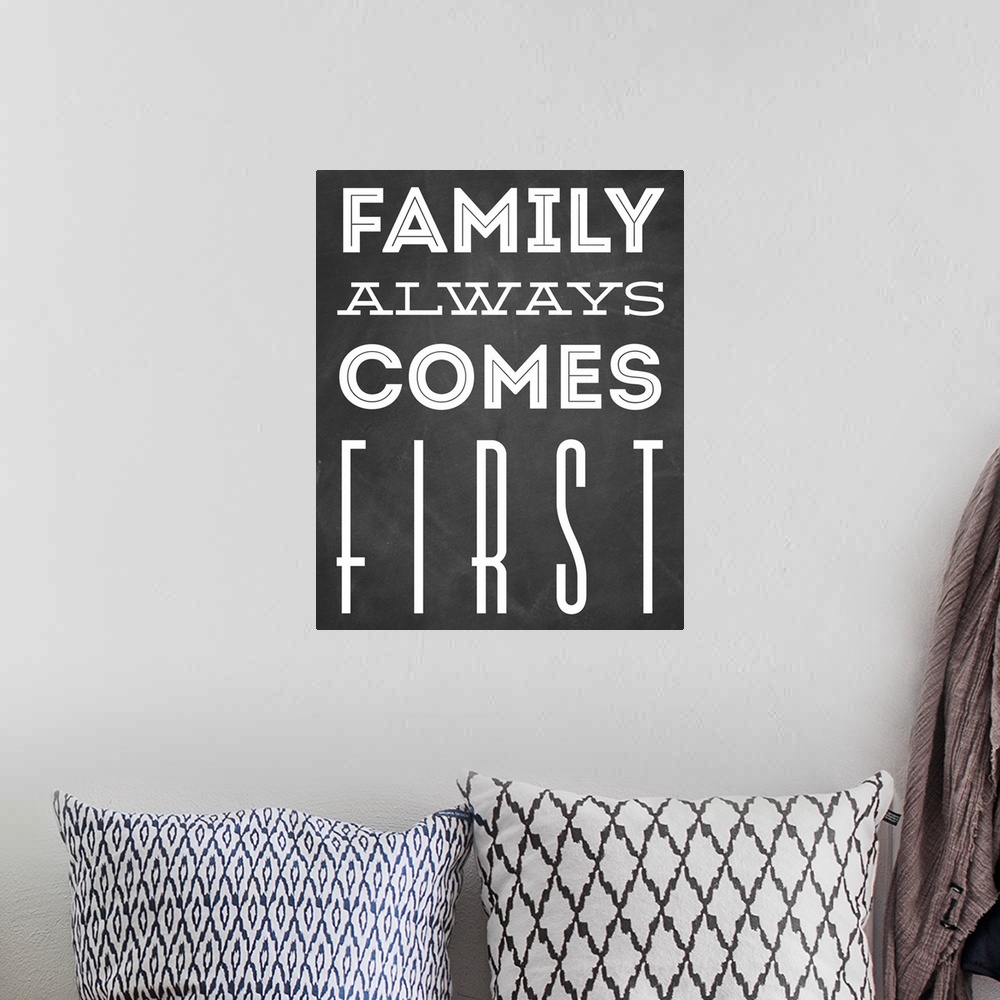 A bohemian room featuring Family Quotes - Family Always Comes First
