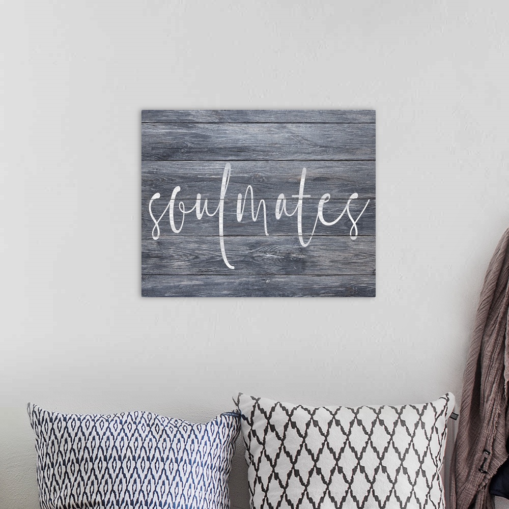 A bohemian room featuring Family Quotes - Soulmates Gray