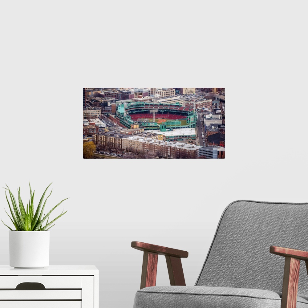 A modern room featuring View of Boston's Fenway Park.