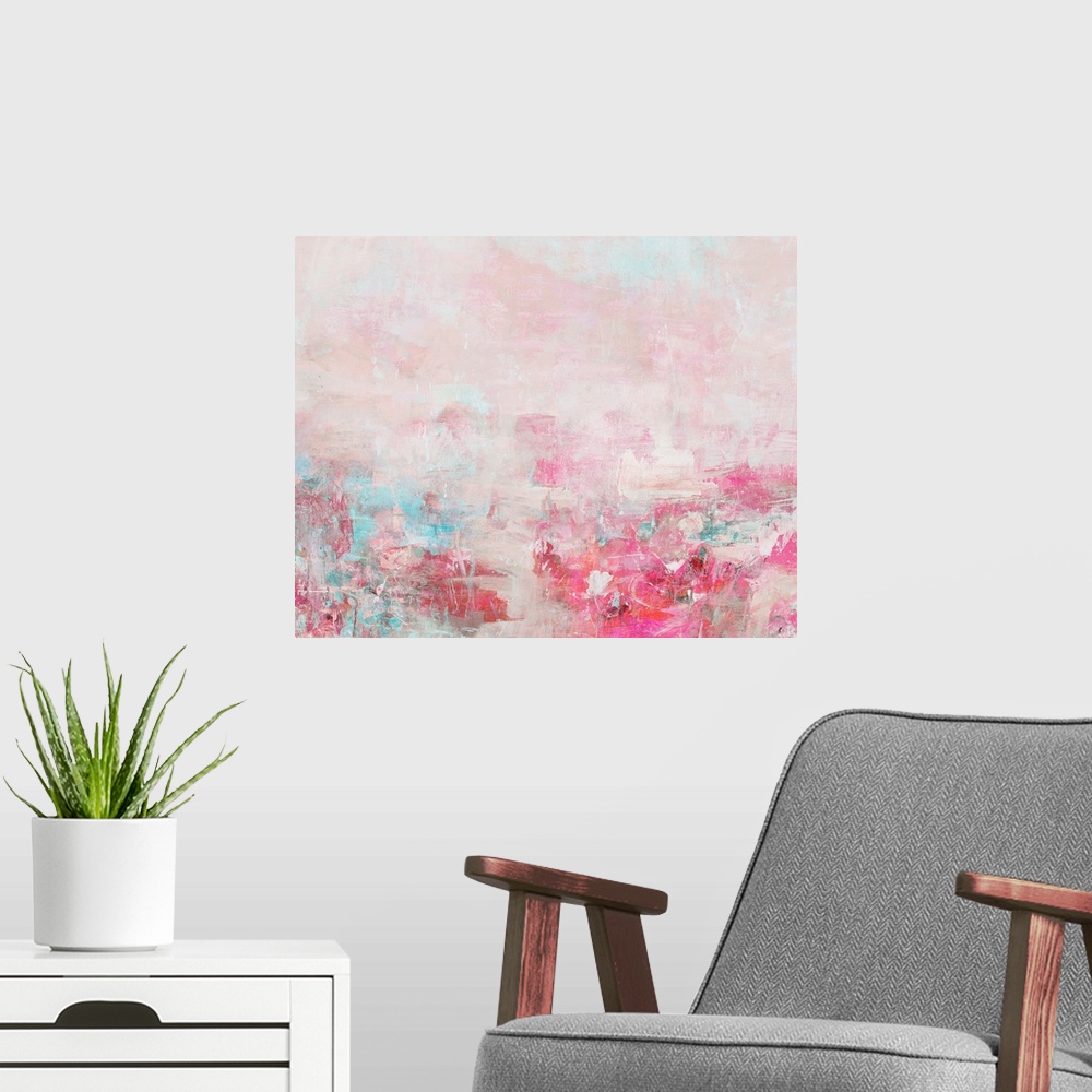 A modern room featuring Fields of Pink