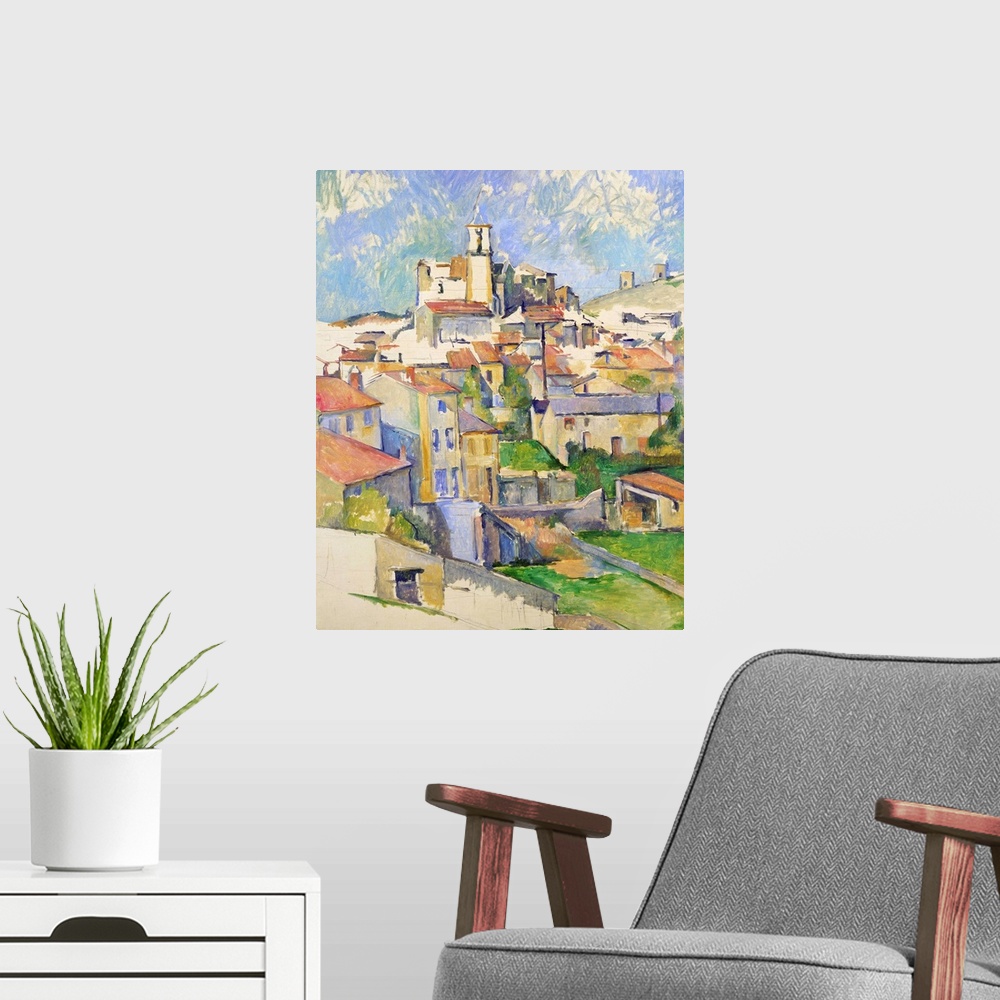 A modern room featuring This is one of three views of Gardanne, a hill town near Aix-en-Provence where Cezanne worked fro...