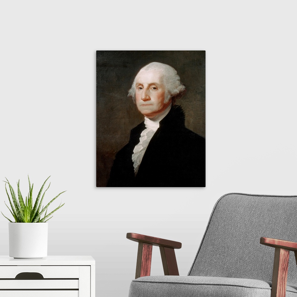 A modern room featuring Stuart's most popular portraits of Washington are the so-called Athenaeum type, of which there ar...