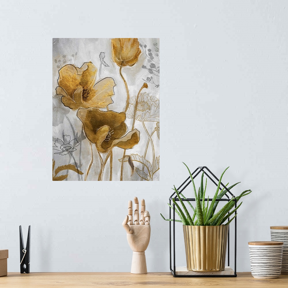 A bohemian room featuring Gold and Silver Flowerfield