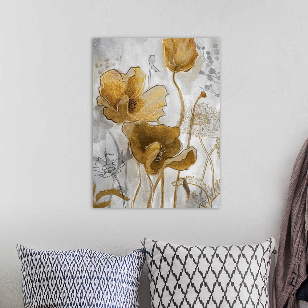 A bohemian room featuring Gold and Silver Flowerfield