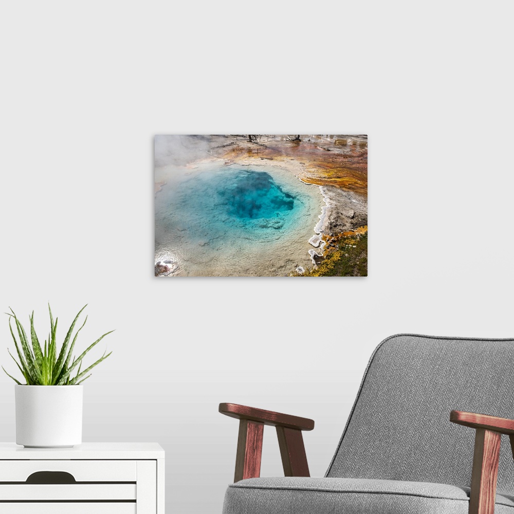 A modern room featuring The Grand Prismatic Spring in Yellowstone National Park is the largest hot spring in the United S...