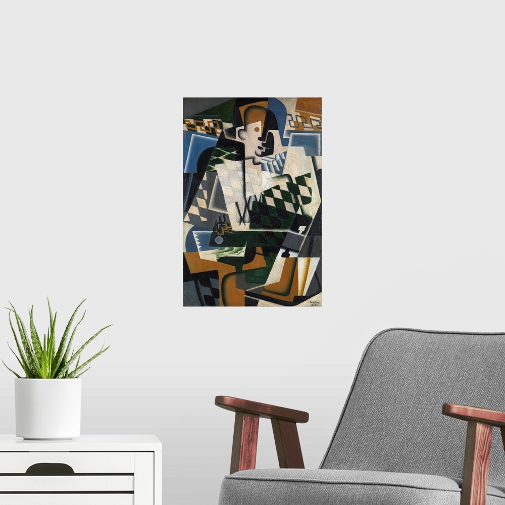 A modern room featuring Like many European artists before them, Cubists often depicted Harlequin, a stock character in th...