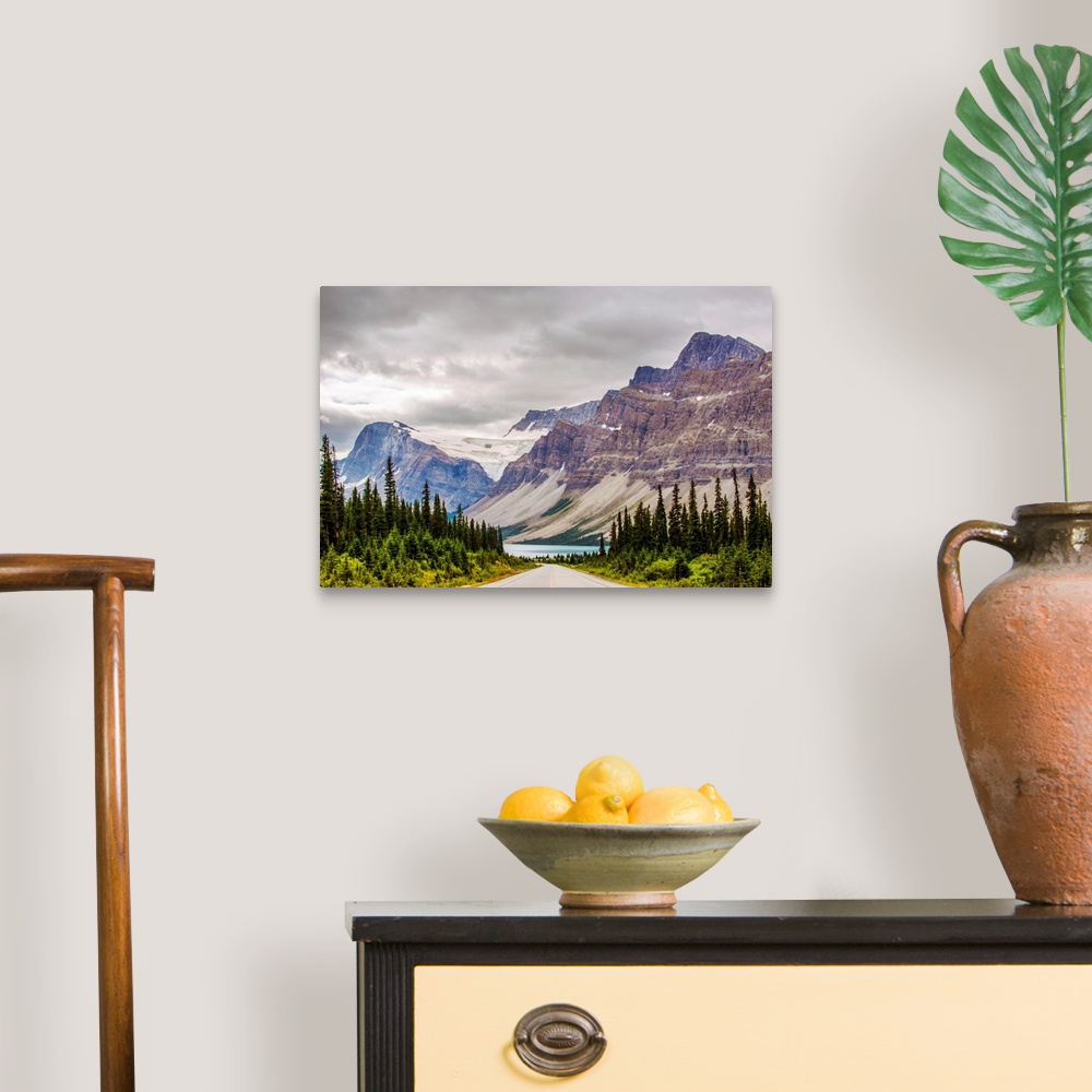 A traditional room featuring View of Crowfoot mountain from Icefiels Parkway in Banff National Park, Alberta, Canada.