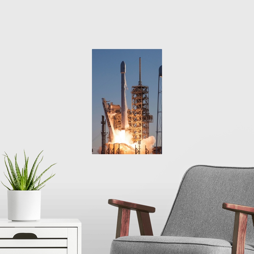 A modern room featuring On May 15, 2017, SpaceX's Falcon 9 rocket successfully delivered the Inmarsat-5 F4 satellite to a...