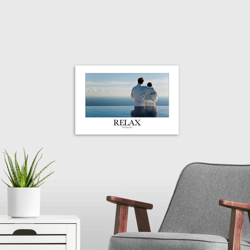 A modern room featuring Relax: Find the time to rewind.