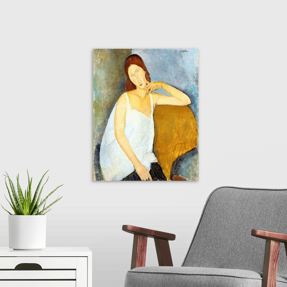 A modern room featuring Modigliani depicted his mistress, Jeanne Hebuterne (1898-1920), in more than twenty works but nev...