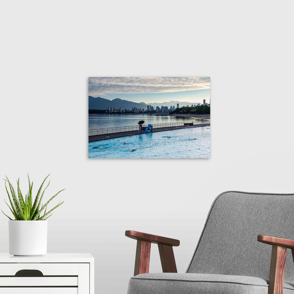 A modern room featuring View of Kitsilano Pool in Vancouver, British Columbia, Canada.