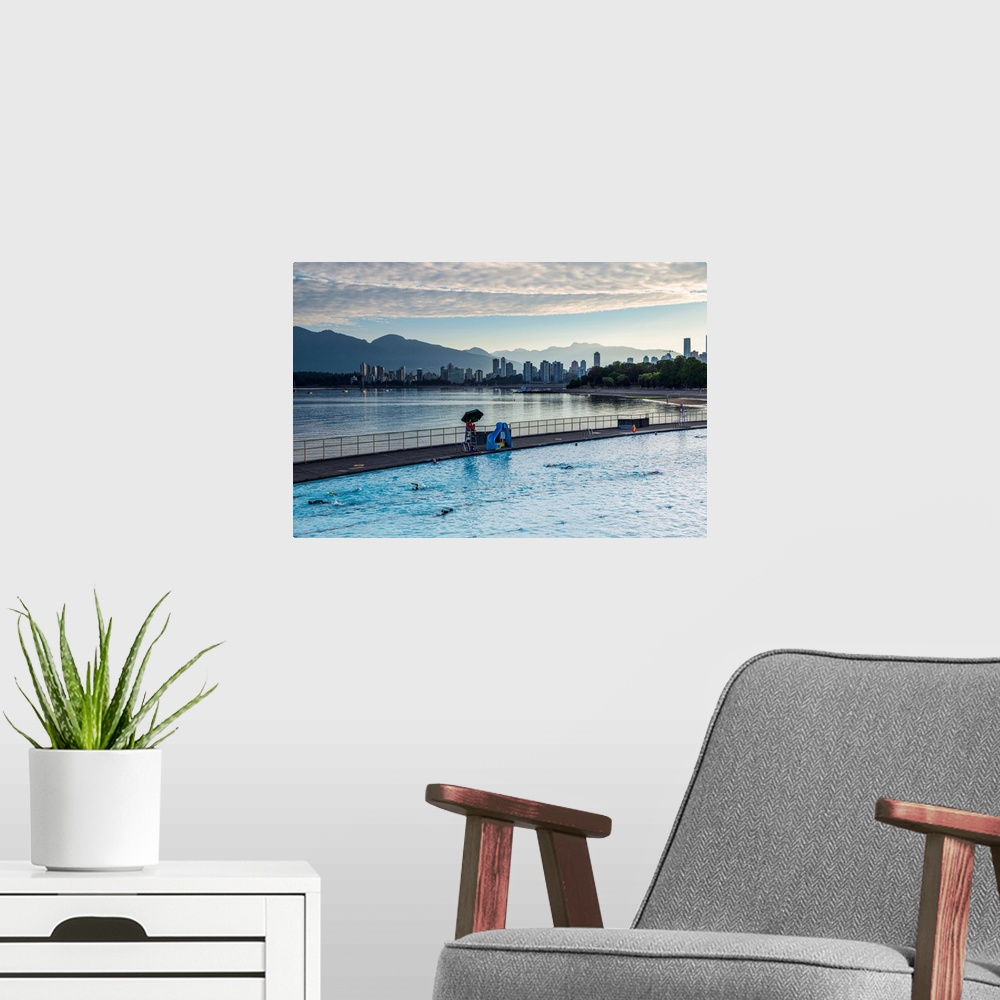 A modern room featuring View of Kitsilano Pool in Vancouver, British Columbia, Canada.