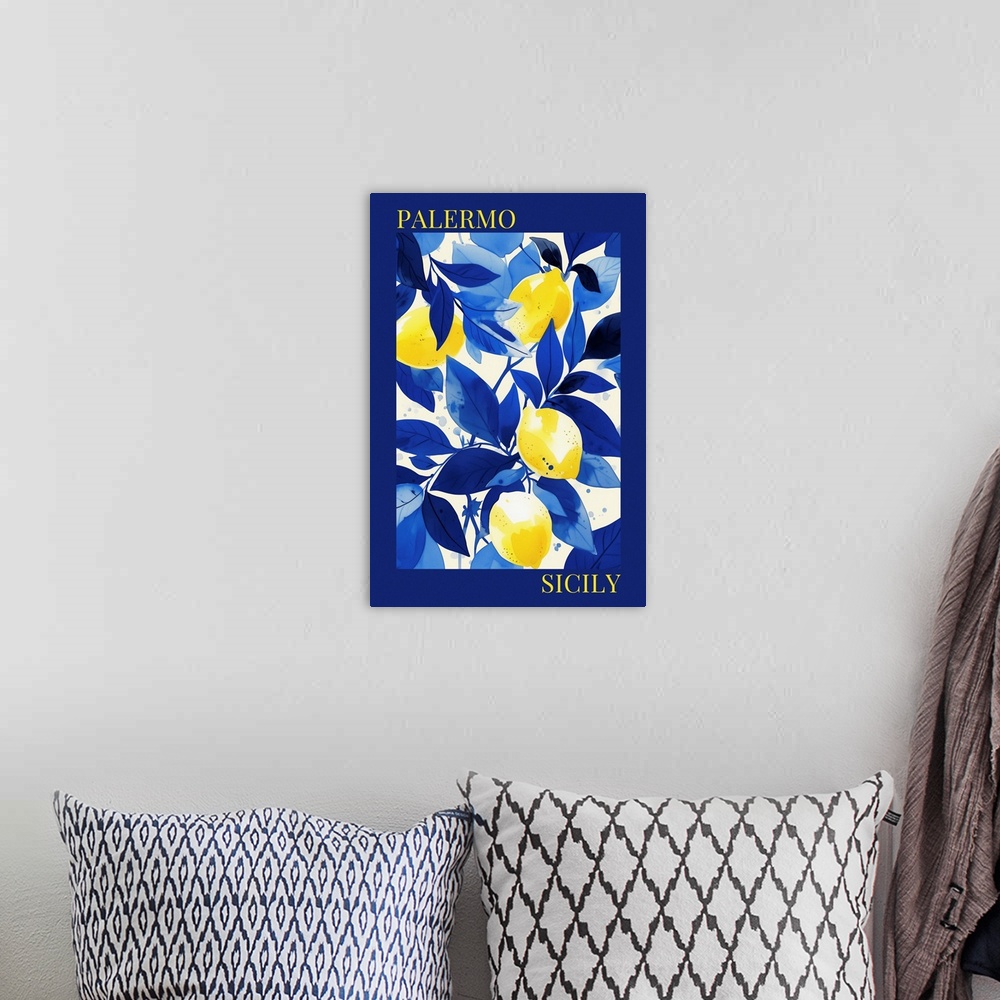 A bohemian room featuring Lemons - Palermo, Italy In Blue