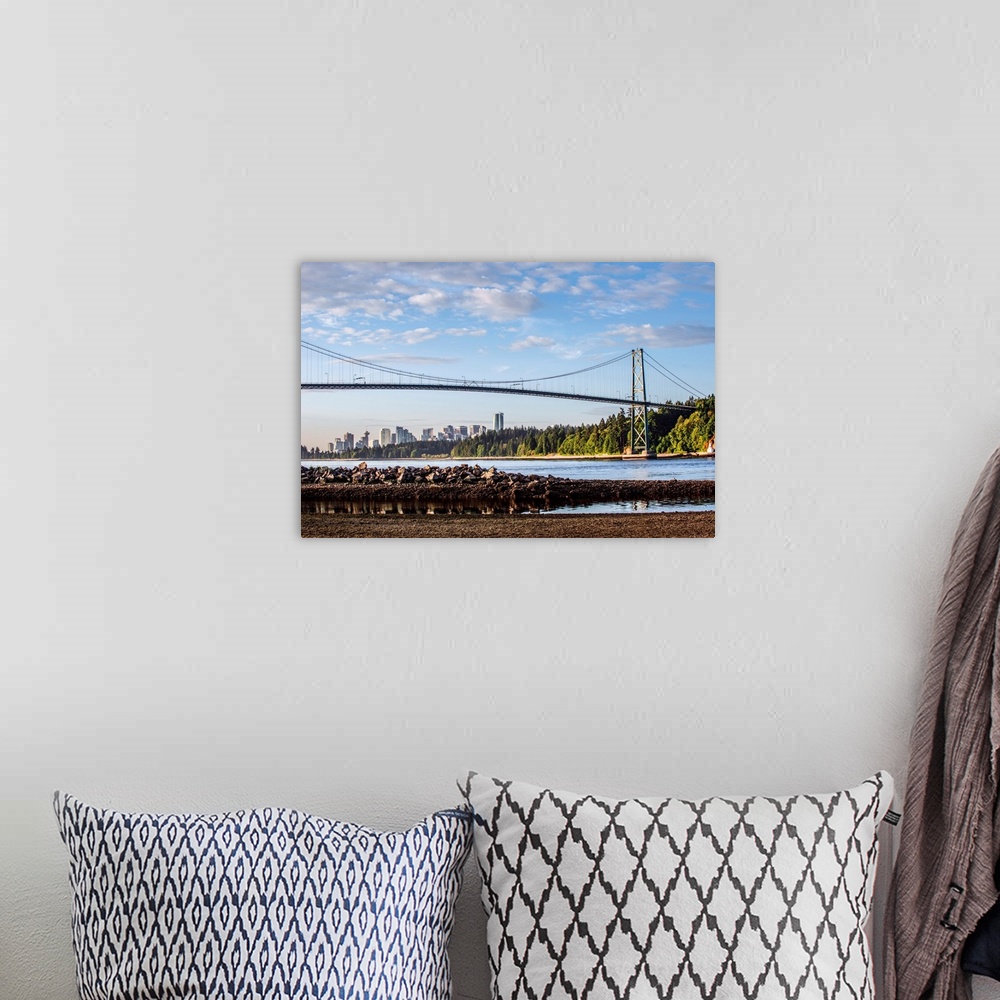 A bohemian room featuring View of Lions Gate Bridge in Vancouver, British Columbia, Canada.