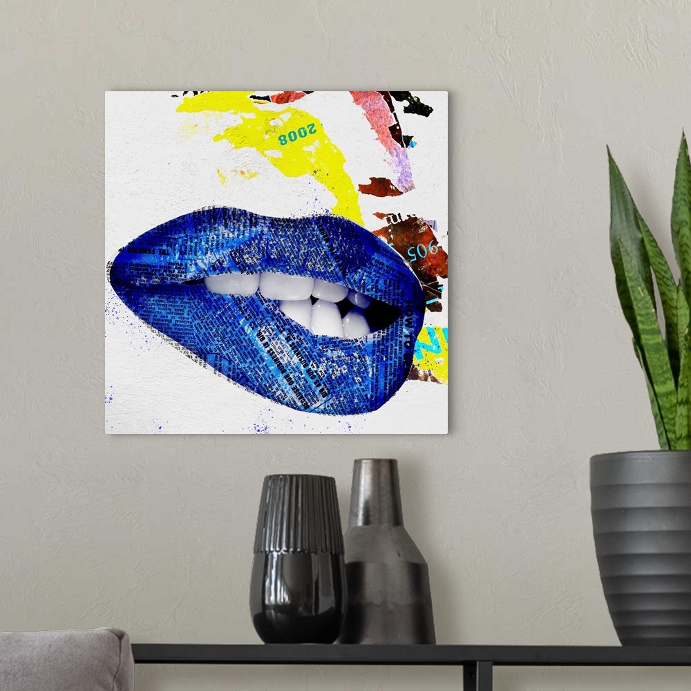 A modern room featuring Lips - Blue Grunge II