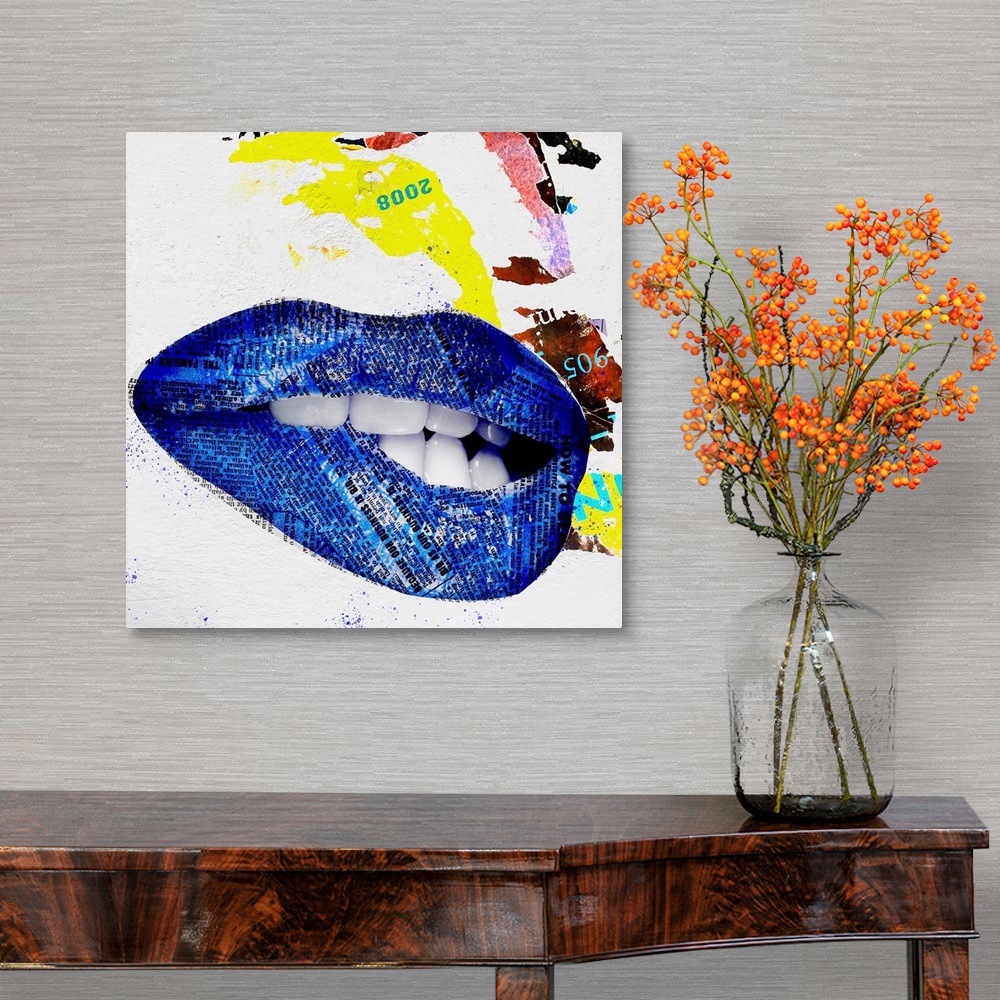 A traditional room featuring Lips - Blue Grunge II