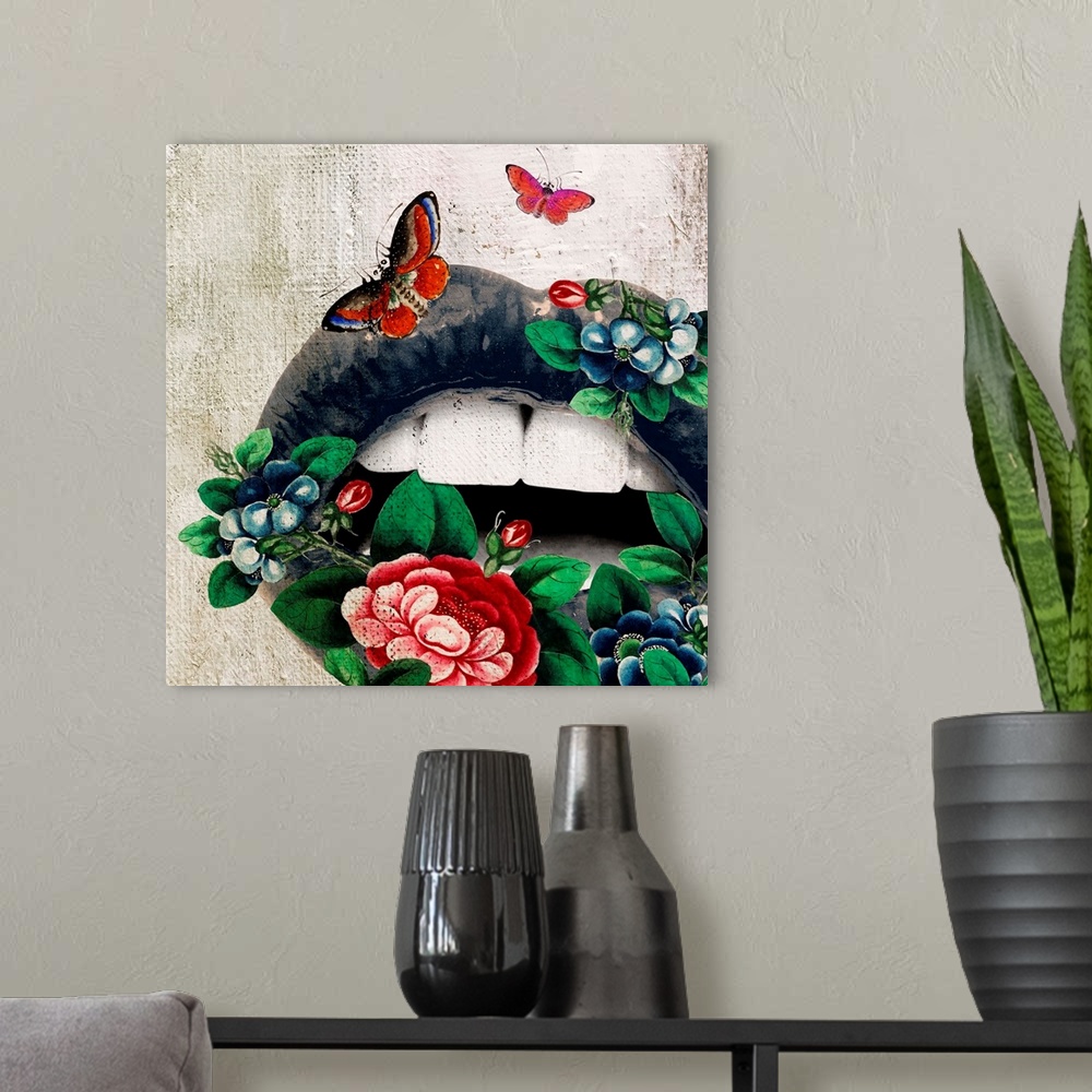A modern room featuring Lips - Garden Butterfly