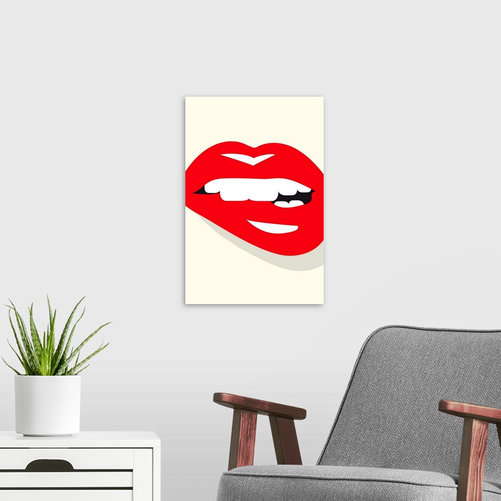 A modern room featuring Lips - Illustration