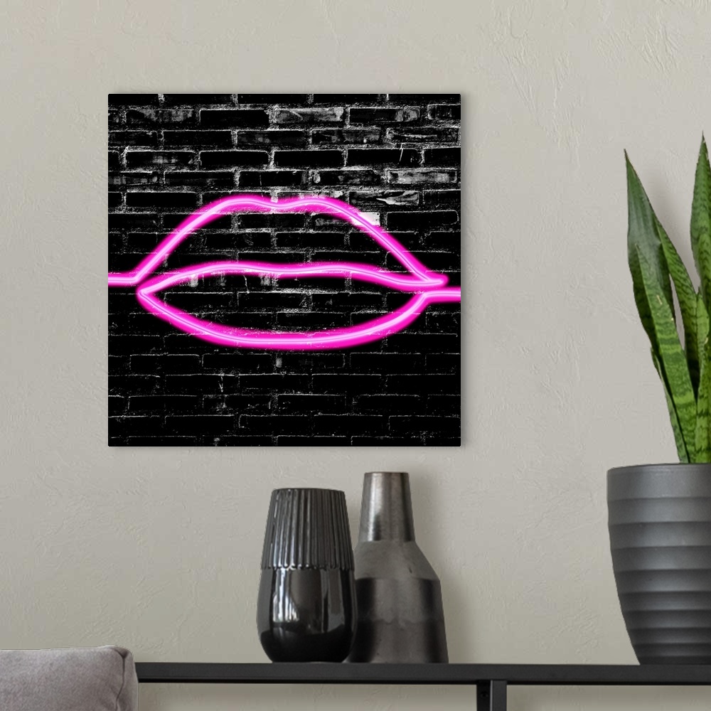 A modern room featuring Lips - Neon