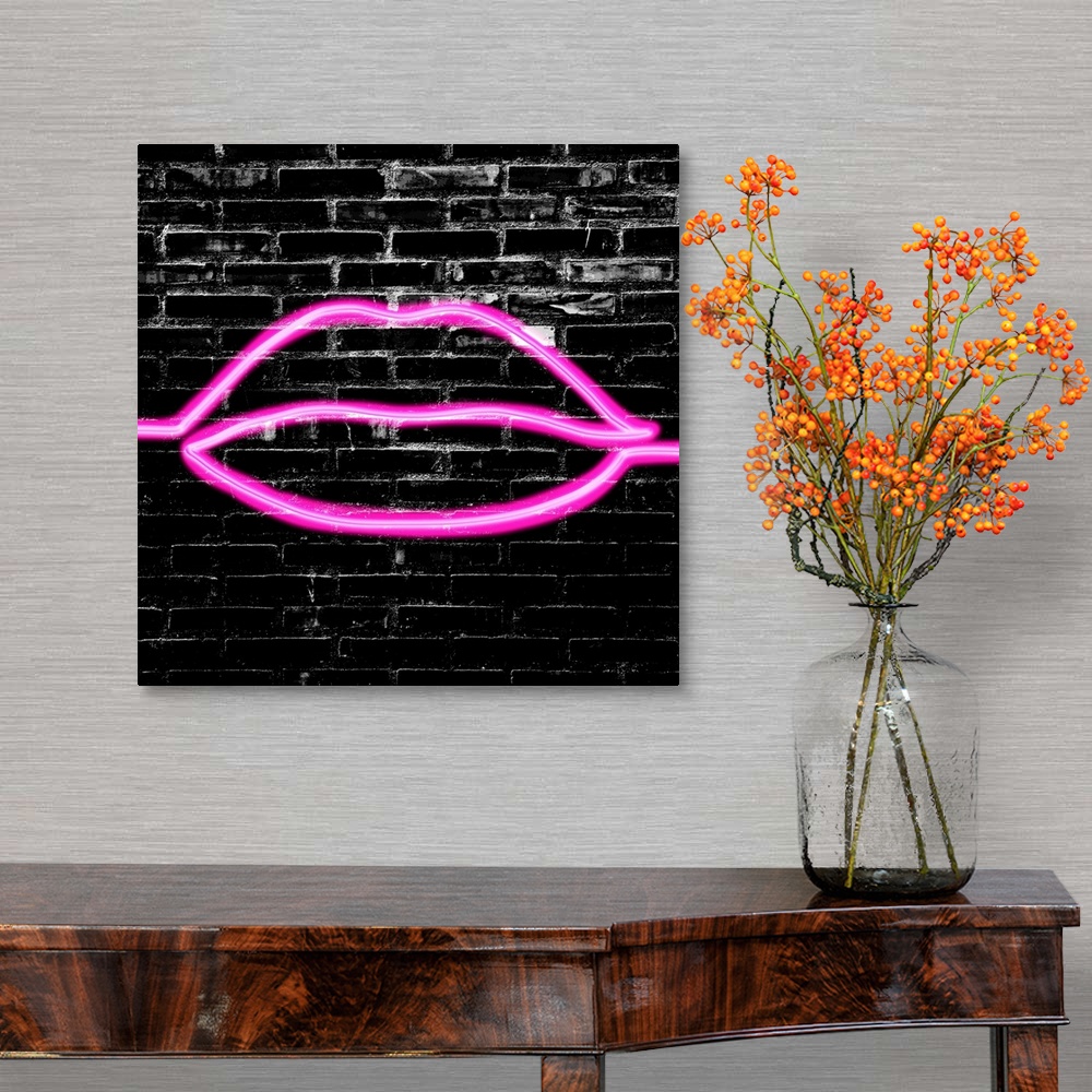 A traditional room featuring Lips - Neon