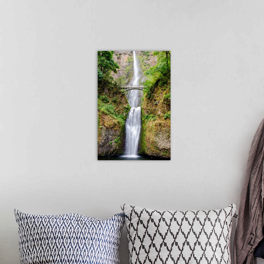 A bohemian room featuring View of lower Multnomah Falls in Portland, Oregon.