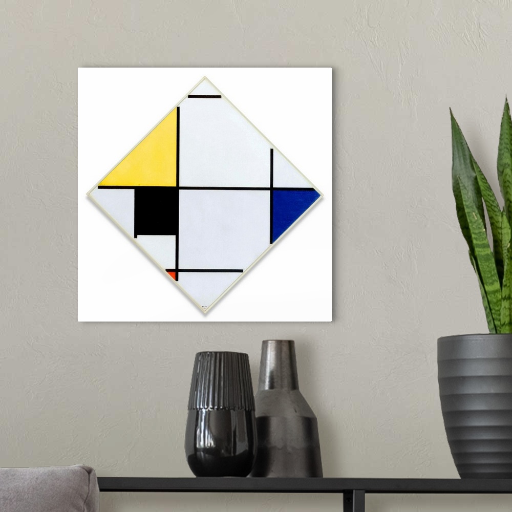 A modern room featuring Although Piet Mondrian's abstractions may seem far removed from nature, his basic vision was root...