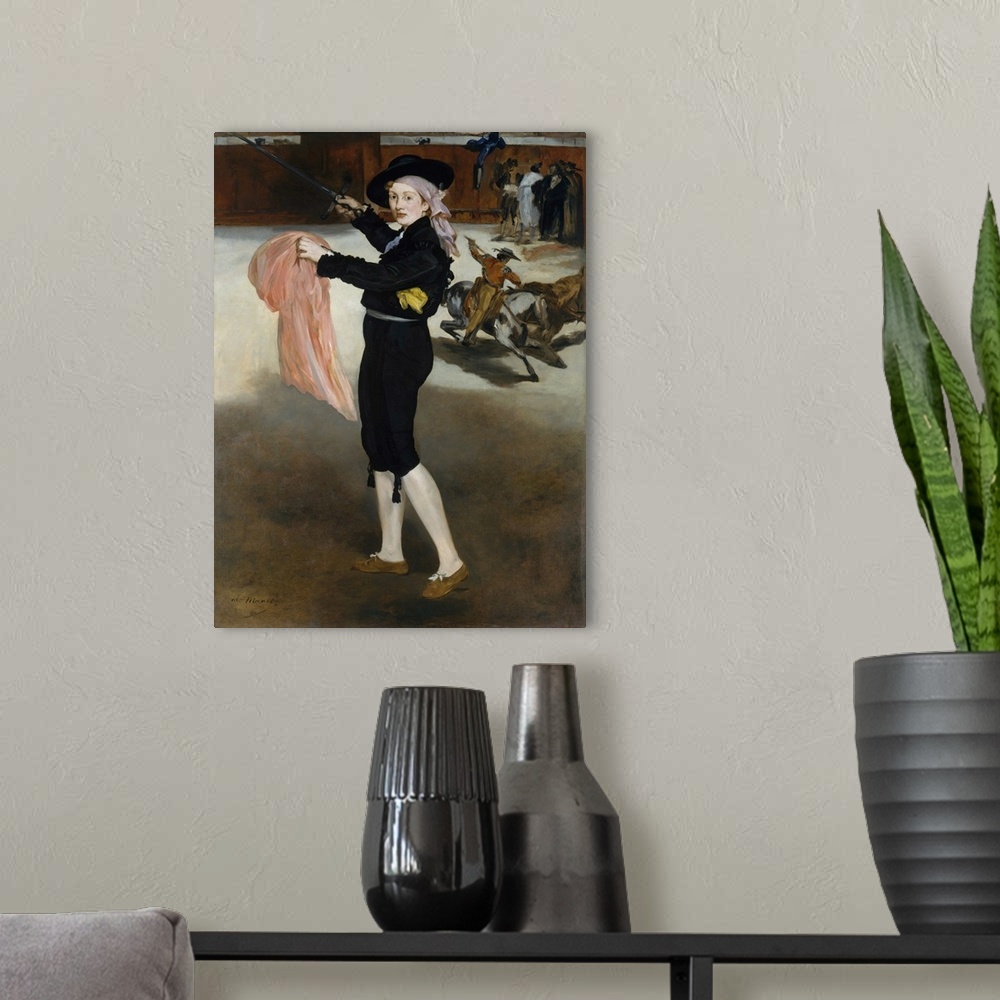 A modern room featuring Manet depicted model Victorine Meurent (1844-1928) in the guise of a male?espada, or matador, bor...
