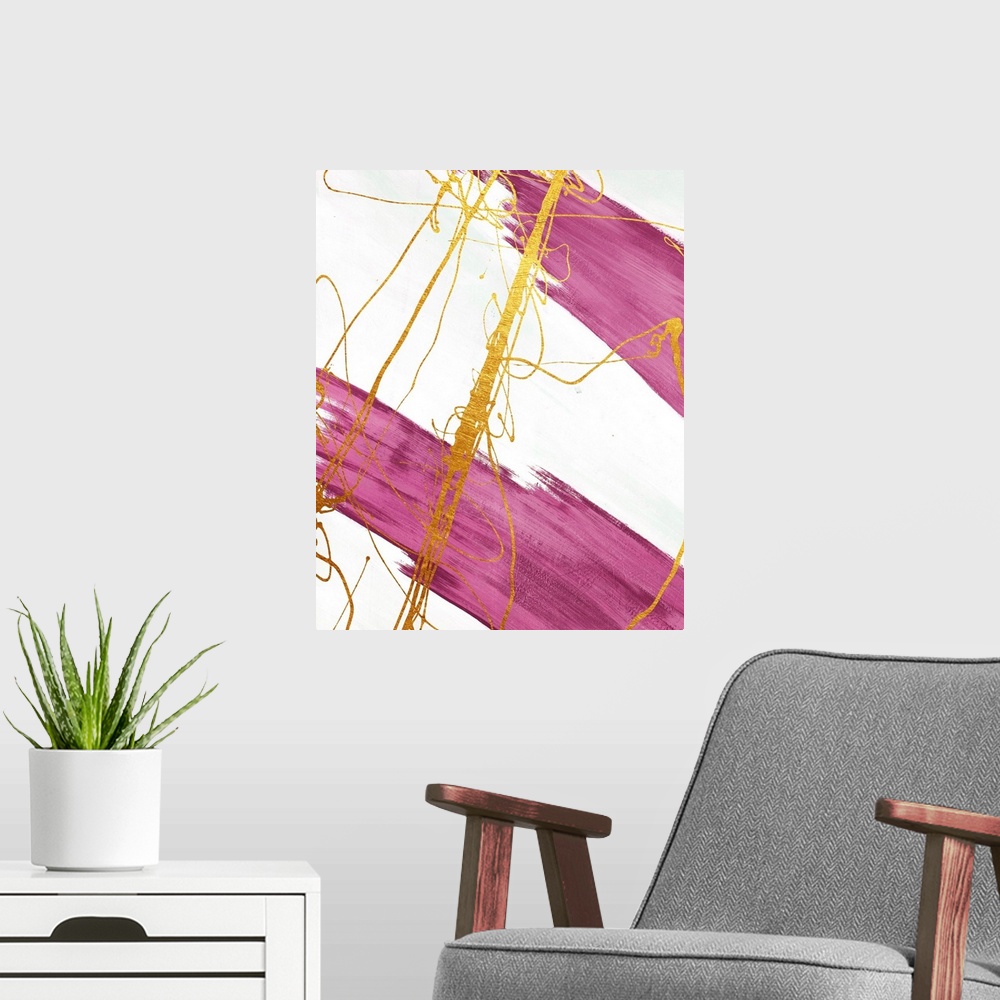 A modern room featuring Magenta Strokes