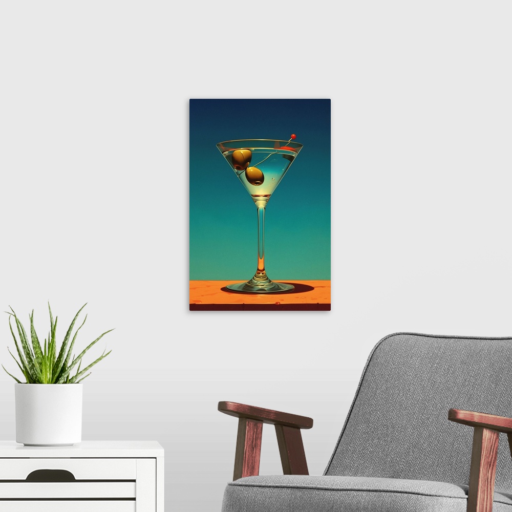 A modern room featuring Martini - Retro Food Advertising Poster