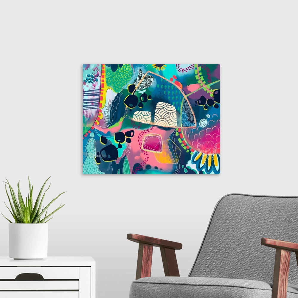 A modern room featuring Maximalist - Color Bubbles II