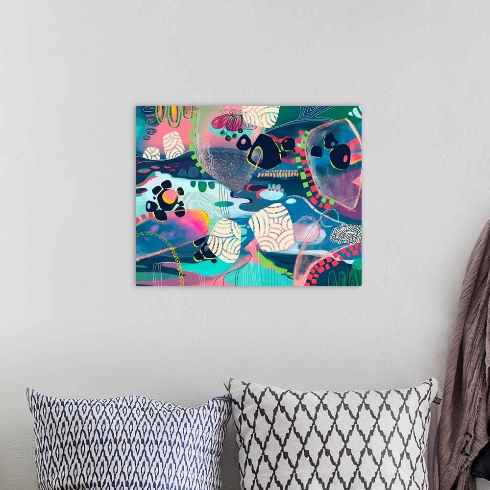 A bohemian room featuring Maximalist - Color Bubbles III
