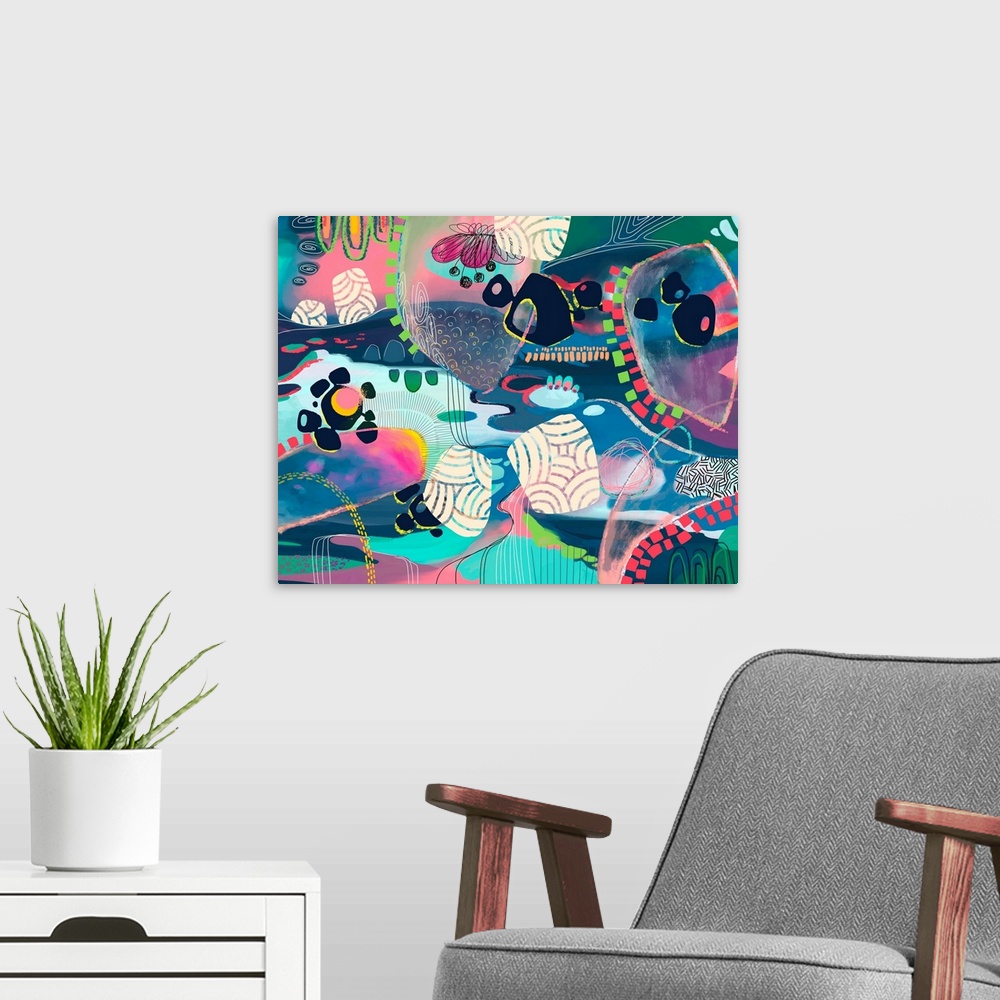 A modern room featuring Maximalist - Color Bubbles III