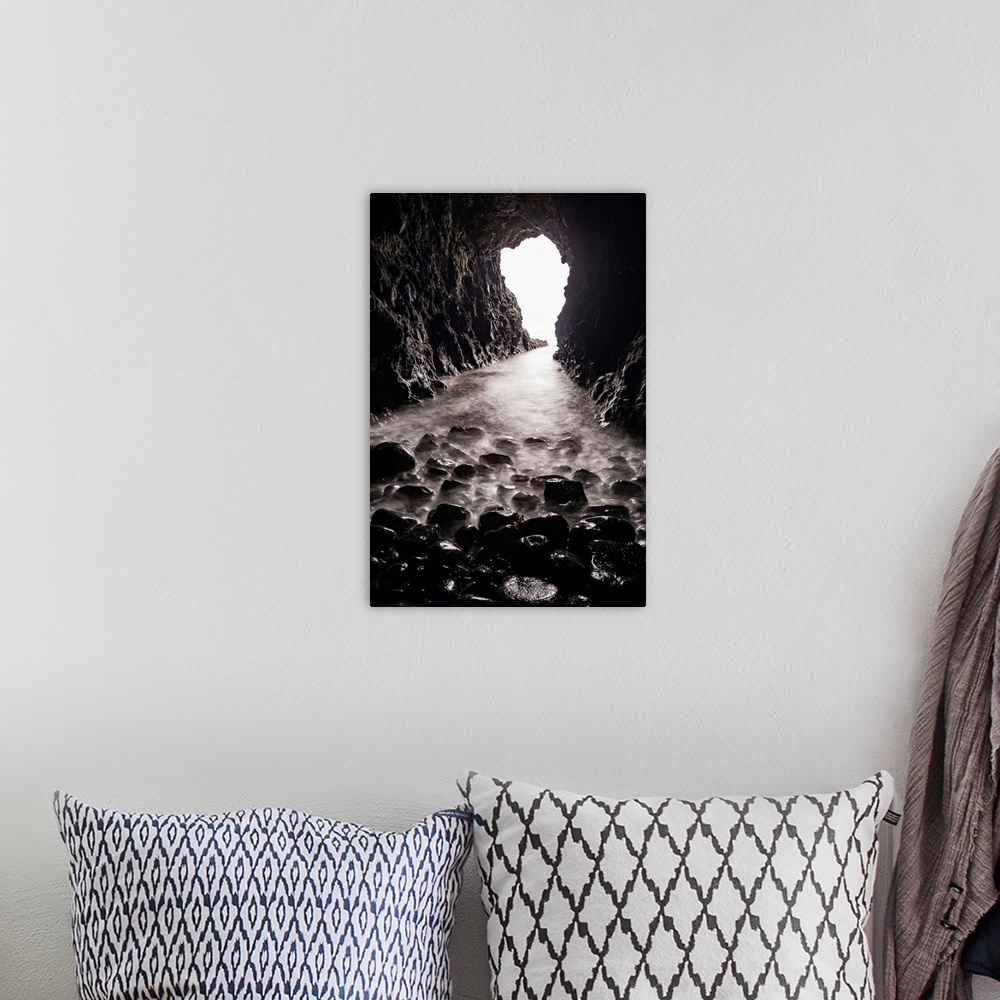A bohemian room featuring Photograph from inside Mermaid's Cave underneath Dunluce Castle in County Antrim, Ireland.